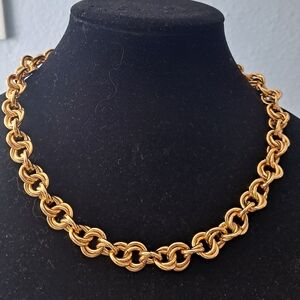 Elegant Italian Double Layer Gold Tone Necklace ✨️